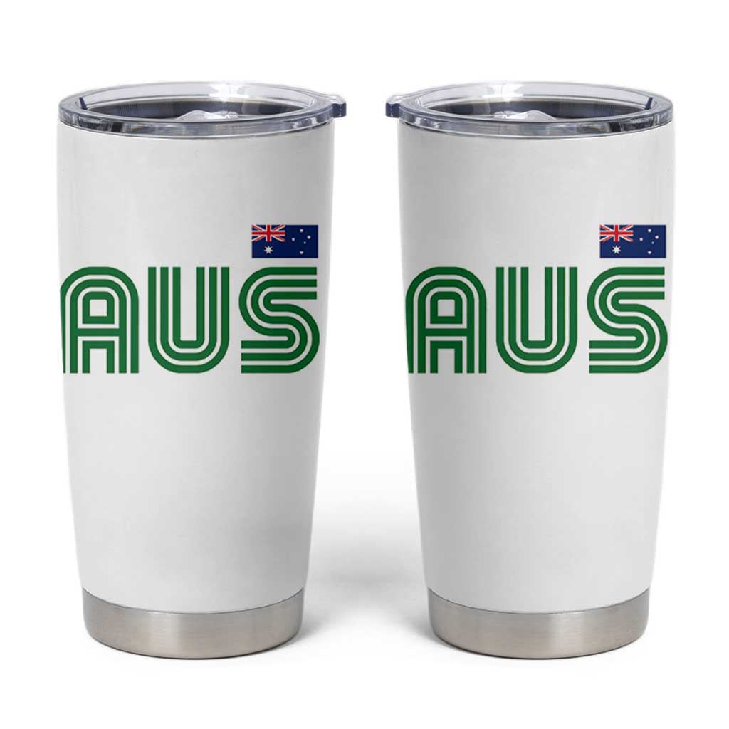 Retro Australia Tumbler Cup AUS Green Australian Flag Country Pride Graphic