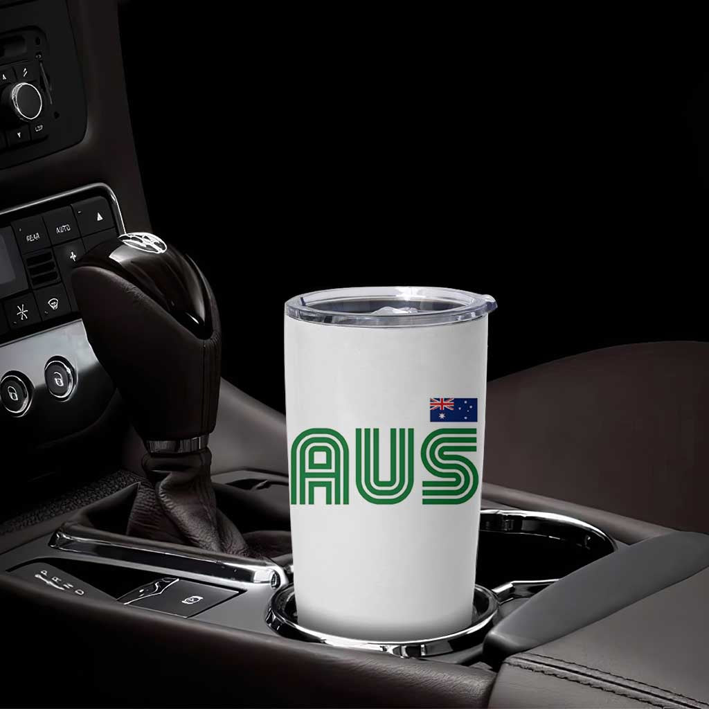 Retro Australia Tumbler Cup AUS Green Australian Flag Country Pride Graphic