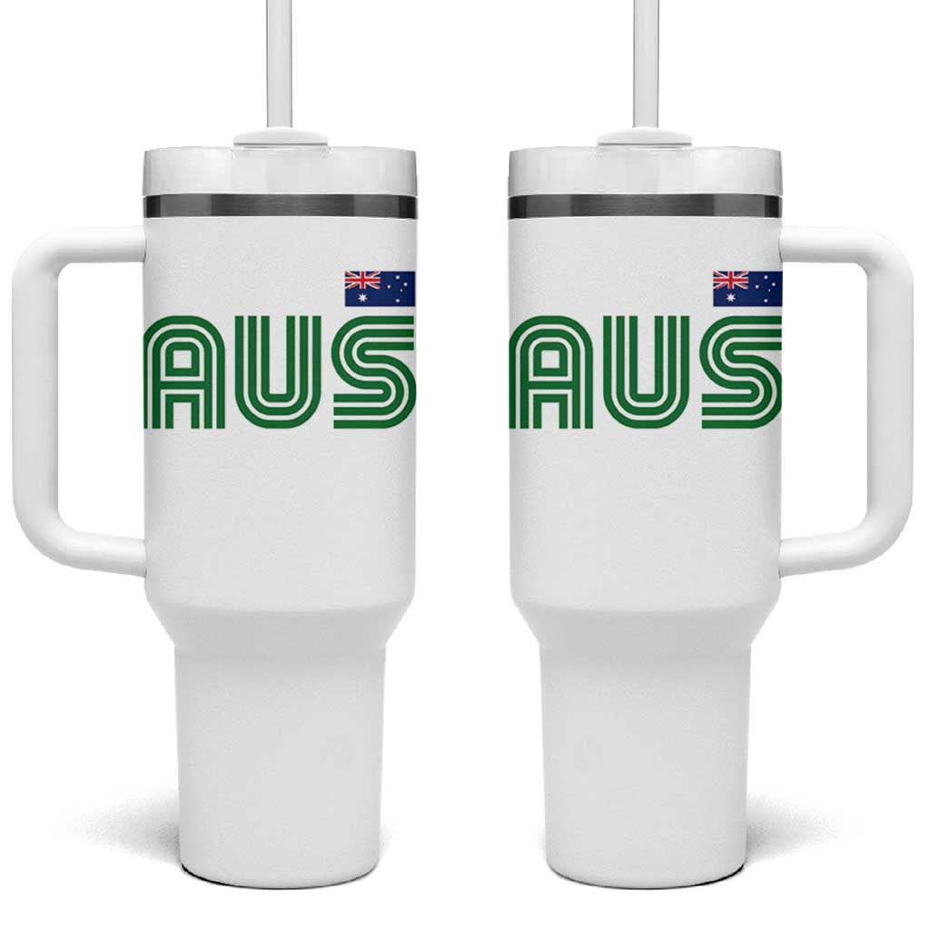 Retro Australia Tumbler With Handle AUS Green Australian Flag Country Pride Graphic