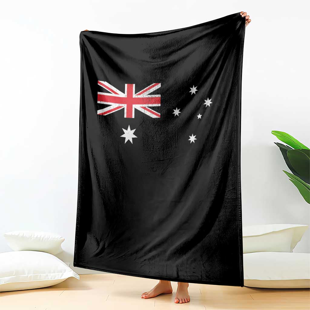 Vintage Australian Flag Throw Blanket Australia Distressed Patriotic Southern Cross Country Pride Graphic