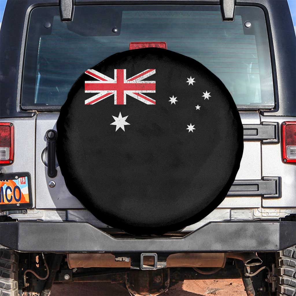 Vintage Australian Flag Spare Tire Cover Australia Distressed Patriotic Southern Cross Country Pride Graphic