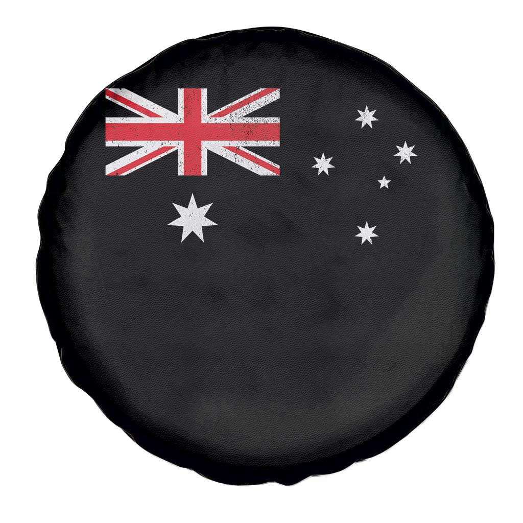 Vintage Australian Flag Spare Tire Cover Australia Distressed Patriotic Southern Cross Country Pride Graphic