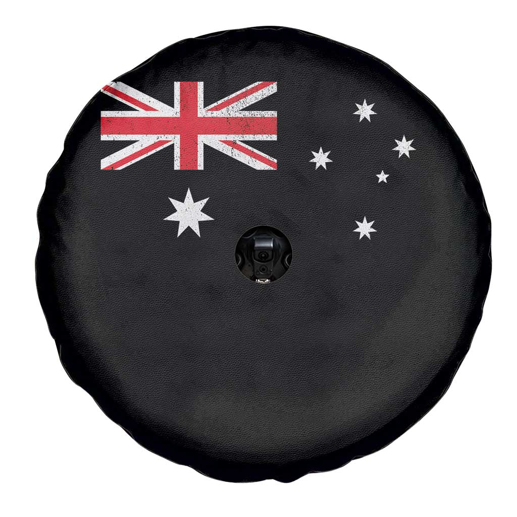 Vintage Australian Flag Spare Tire Cover Australia Distressed Patriotic Southern Cross Country Pride Graphic