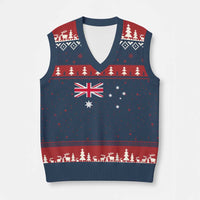 Vintage Australian Flag V-Neck Knit Sweater Vest Australia Distressed Patriotic Southern Cross Country Pride Graphic