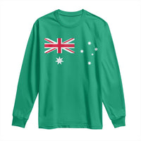 Vintage Australian Flag Long Sleeve Shirt Australia Distressed Patriotic Southern Cross Country Pride Graphic