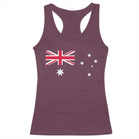 Vintage Australian Flag Racerback Tank Top Australia Distressed Patriotic Southern Cross Country Pride Graphic