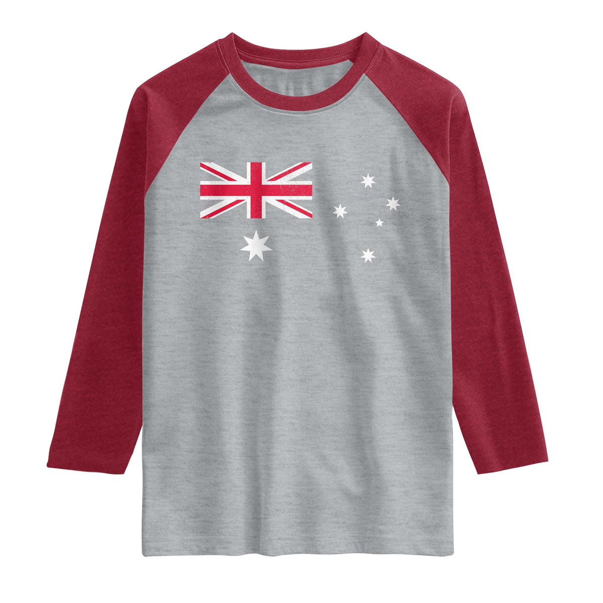 Vintage Australian Flag Raglan Shirt Australia Distressed Patriotic Southern Cross Country Pride Graphic