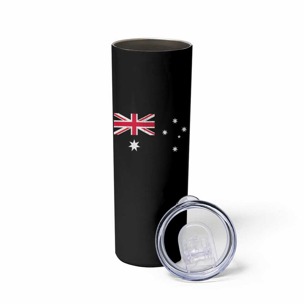 Vintage Australian Flag Skinny Tumbler Australia Distressed Patriotic Southern Cross Country Pride Graphic