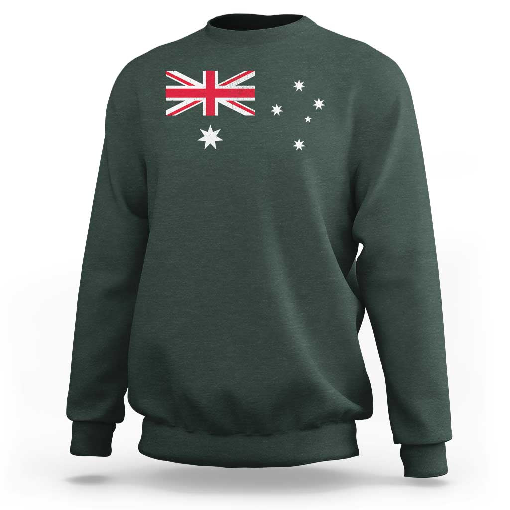 Vintage Australian Flag Sweatshirt Australia Distressed Patriotic Southern Cross Country Pride Graphic
