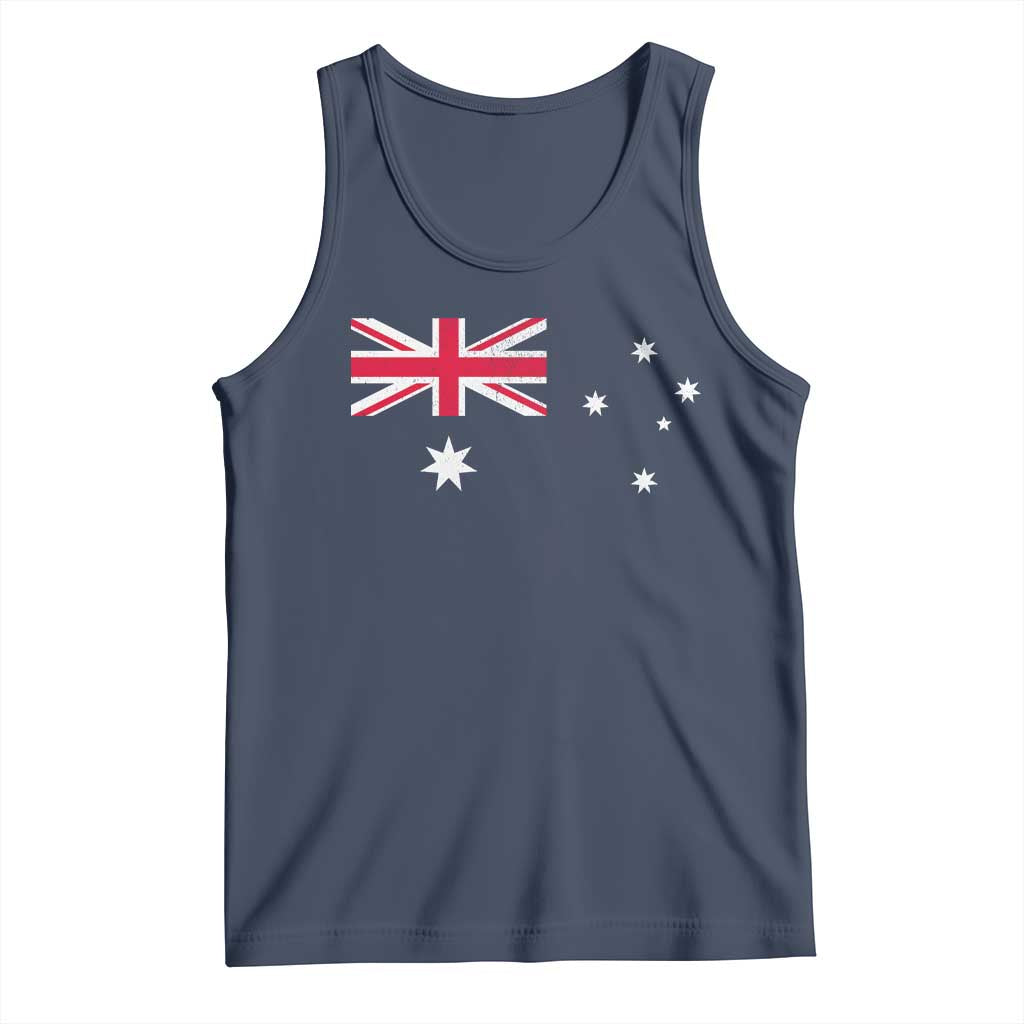 Vintage Australian Flag Tank Top Australia Distressed Patriotic Southern Cross Country Pride Graphic