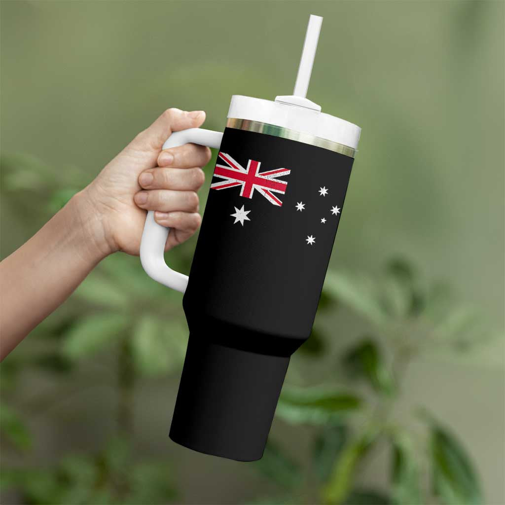 Vintage Australian Flag Tumbler With Handle Australia Distressed Patriotic Southern Cross Country Pride Graphic