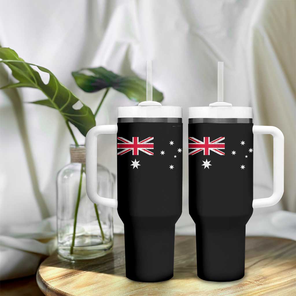 Vintage Australian Flag Tumbler With Handle Australia Distressed Patriotic Southern Cross Country Pride Graphic