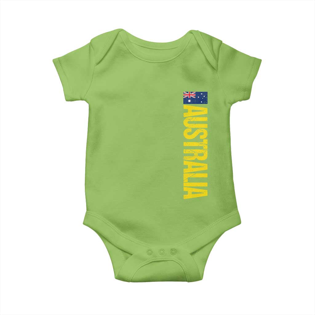 Australia Flag Baby Onesie Patriotic Country Pride Vertical Text Graphic