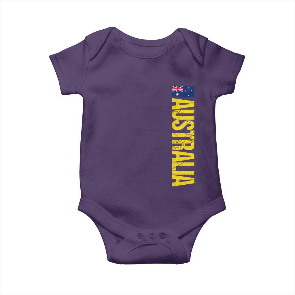 Australia Flag Baby Onesie Patriotic Country Pride Vertical Text Graphic