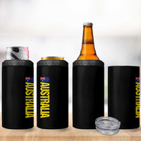 Australia Flag 4 in 1 Can Cooler Tumbler Patriotic Country Pride Vertical Text Graphic