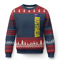Australia Flag Ugly Christmas Sweater Patriotic Country Pride Vertical Text Graphic