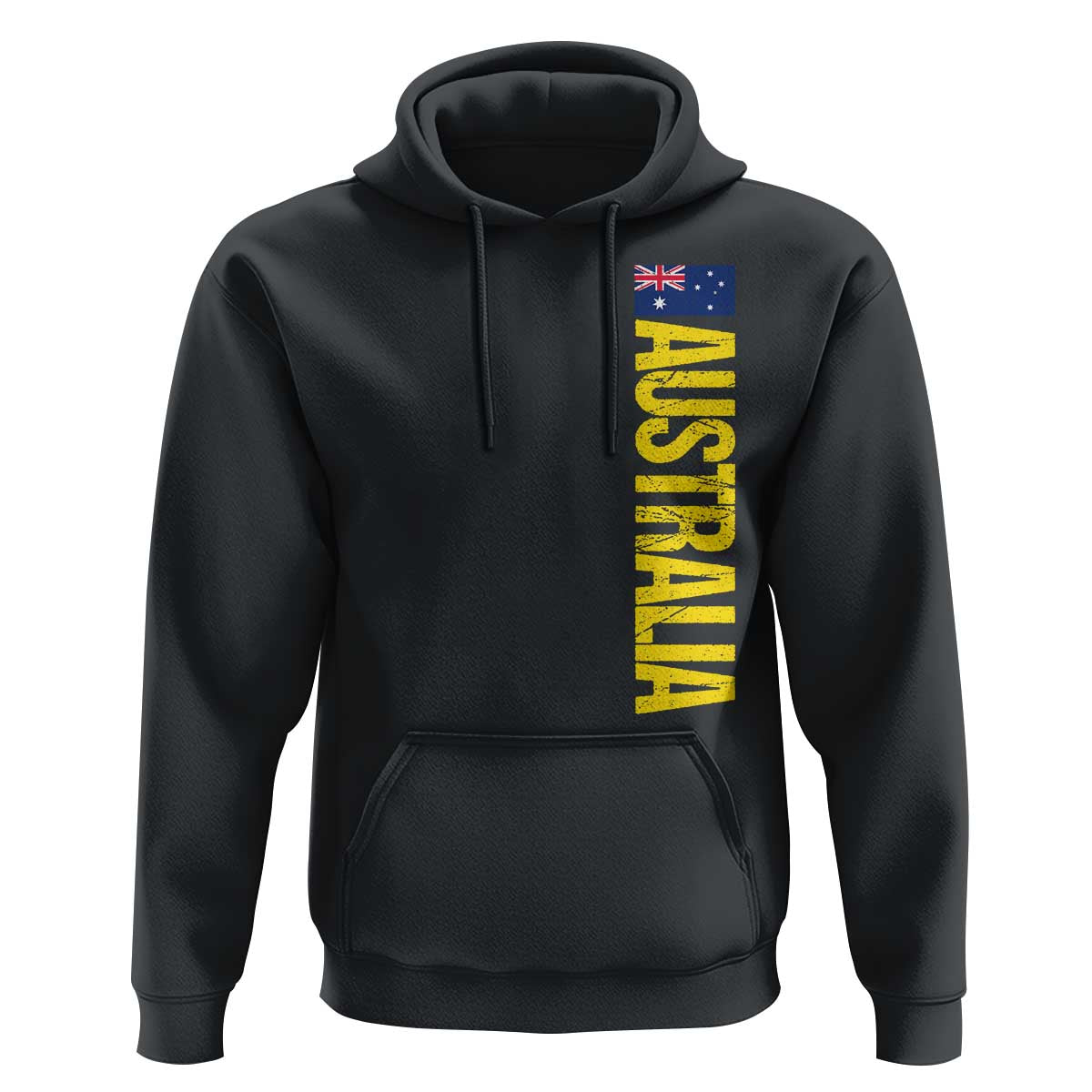 Australia Flag Hoodie Patriotic Country Pride Vertical Text Graphic