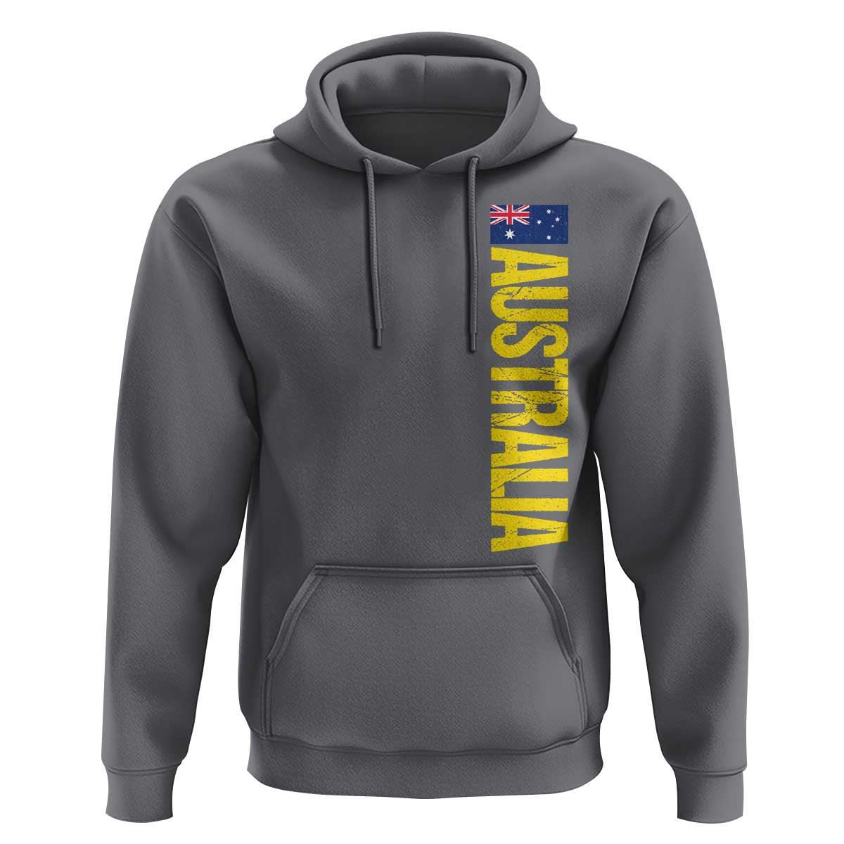 Australia Flag Hoodie Patriotic Country Pride Vertical Text Graphic