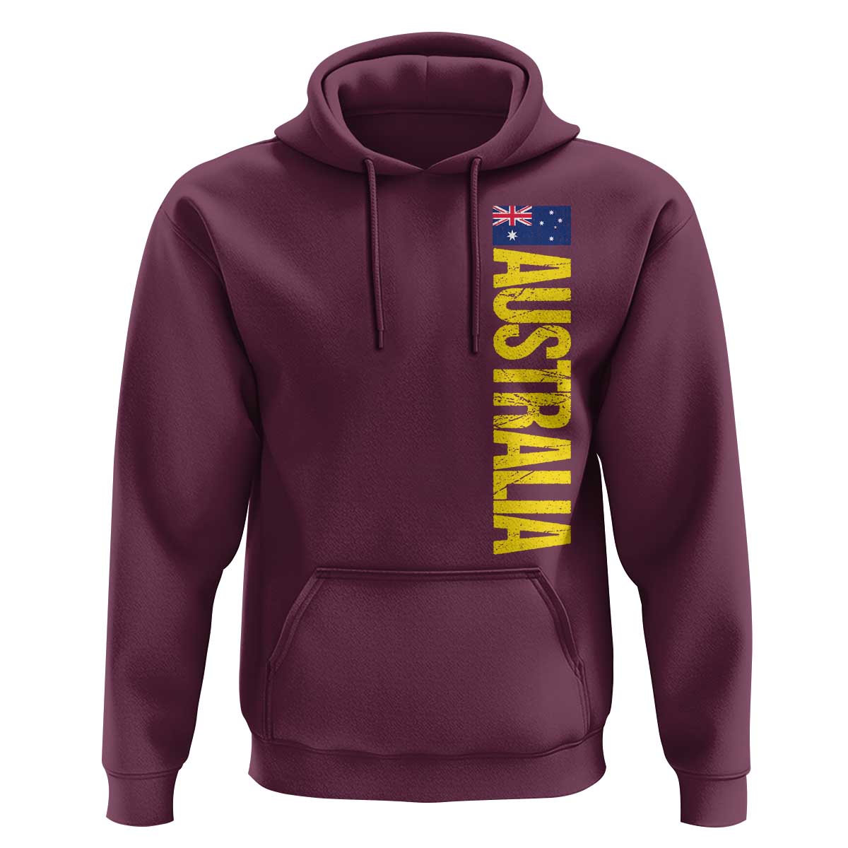 Australia Flag Hoodie Patriotic Country Pride Vertical Text Graphic