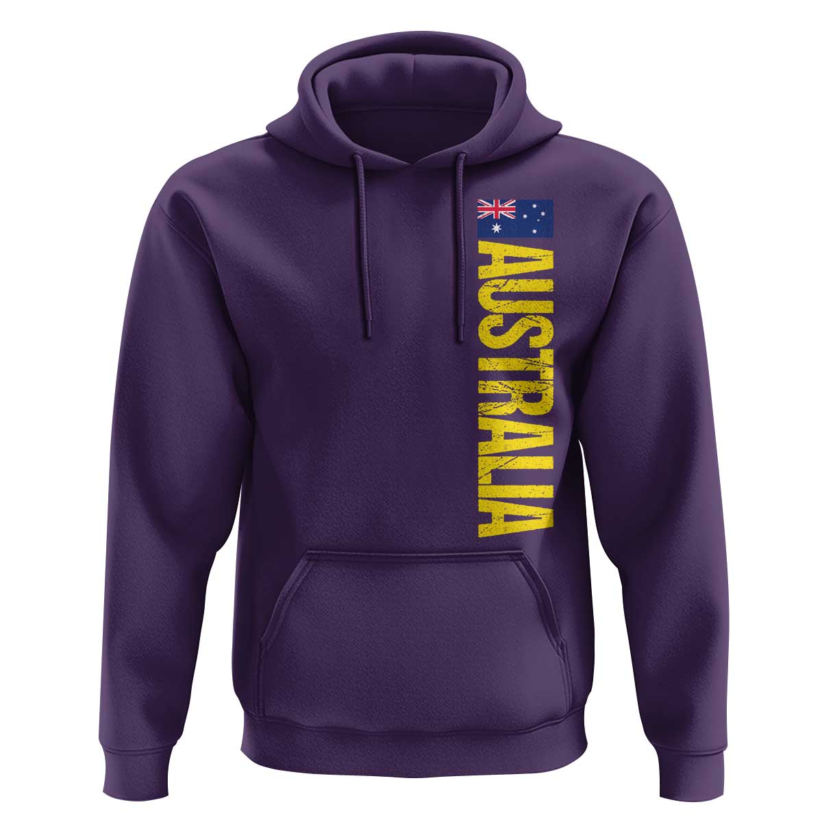 Australia Flag Hoodie Patriotic Country Pride Vertical Text Graphic