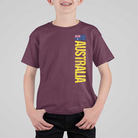 Australia Flag T Shirt For Kid Patriotic Country Pride Vertical Text Graphic