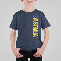 Australia Flag T Shirt For Kid Patriotic Country Pride Vertical Text Graphic