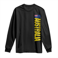 Australia Flag Long Sleeve Shirt Patriotic Country Pride Vertical Text Graphic