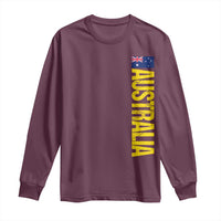 Australia Flag Long Sleeve Shirt Patriotic Country Pride Vertical Text Graphic