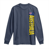 Australia Flag Long Sleeve Shirt Patriotic Country Pride Vertical Text Graphic