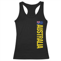 Australia Flag Racerback Tank Top Patriotic Country Pride Vertical Text Graphic