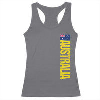 Australia Flag Racerback Tank Top Patriotic Country Pride Vertical Text Graphic