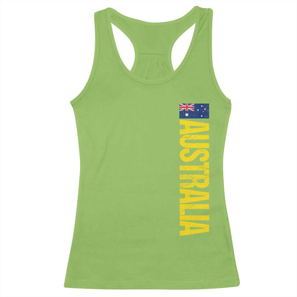 Australia Flag Racerback Tank Top Patriotic Country Pride Vertical Text Graphic