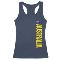 Australia Flag Racerback Tank Top Patriotic Country Pride Vertical Text Graphic