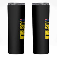 Australia Flag Skinny Tumbler Patriotic Country Pride Vertical Text Graphic