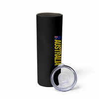 Australia Flag Skinny Tumbler Patriotic Country Pride Vertical Text Graphic