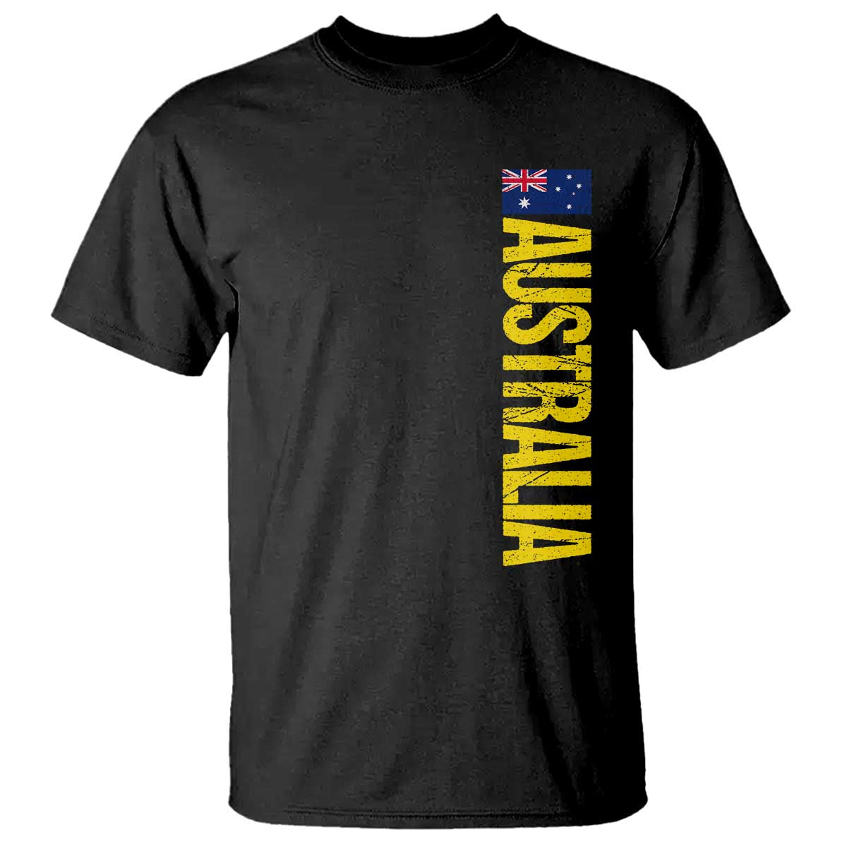 Australia Flag T Shirt Patriotic Country Pride Vertical Text Graphic