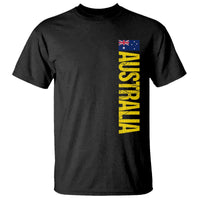 Australia Flag T Shirt Patriotic Country Pride Vertical Text Graphic