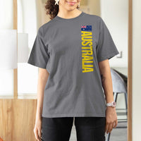 Australia Flag T Shirt For Women Patriotic Country Pride Vertical Text Graphic