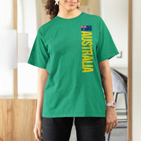 Australia Flag T Shirt For Women Patriotic Country Pride Vertical Text Graphic