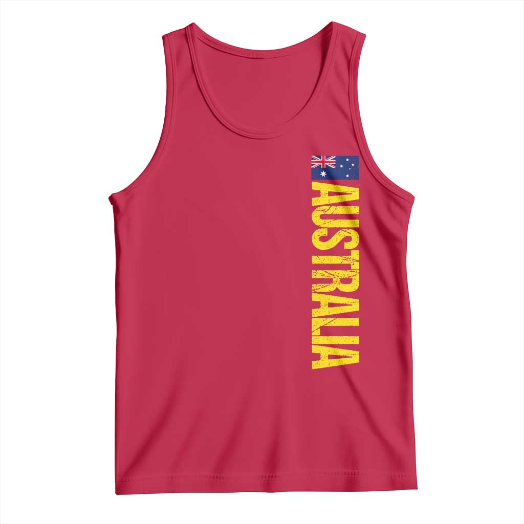Australia Flag Tank Top Patriotic Country Pride Vertical Text Graphic