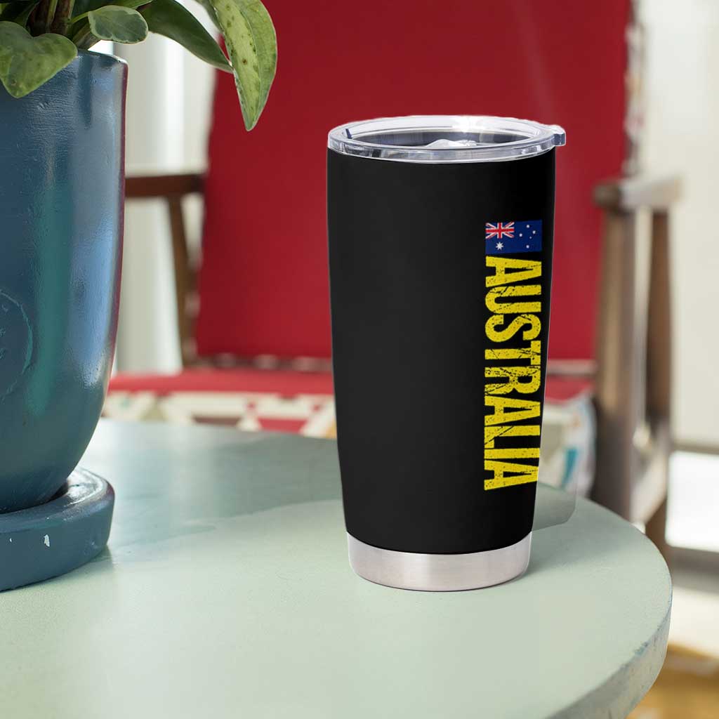 Australia Flag Tumbler Cup Patriotic Country Pride Vertical Text Graphic