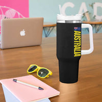 Australia Flag Tumbler With Handle Patriotic Country Pride Vertical Text Graphic