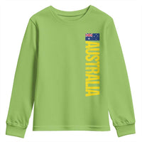 Australia Flag Youth Sweatshirt Patriotic Country Pride Vertical Text Graphic