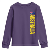 Australia Flag Youth Sweatshirt Patriotic Country Pride Vertical Text Graphic