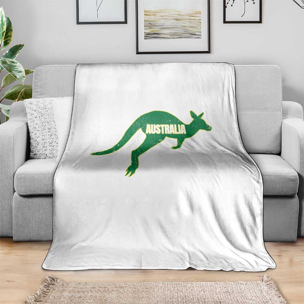 Vintage Kangaroo Australia Throw Blanket Patriotic Country Pride Graphic Aussie Roo Kangaroo