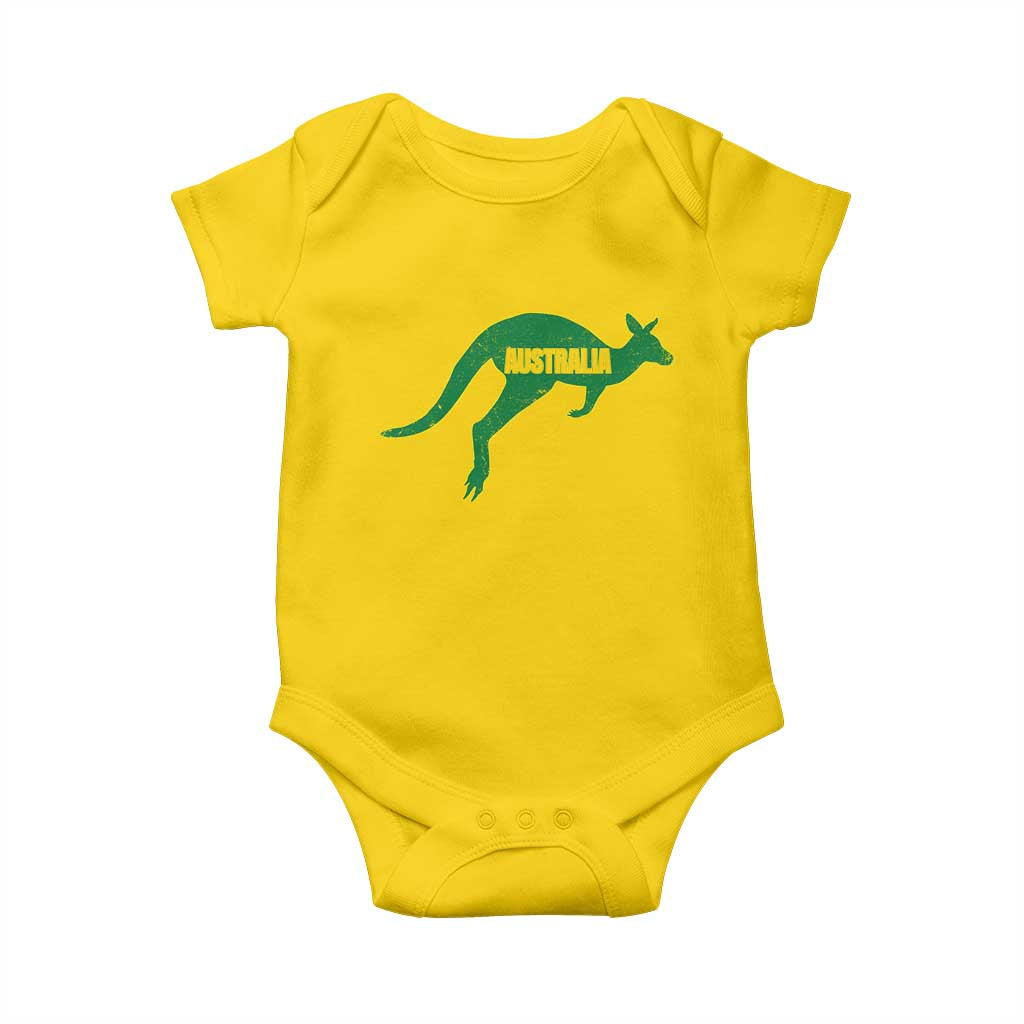 Vintage Kangaroo Australia Baby Onesie Patriotic Country Pride Graphic Aussie Roo Kangaroo