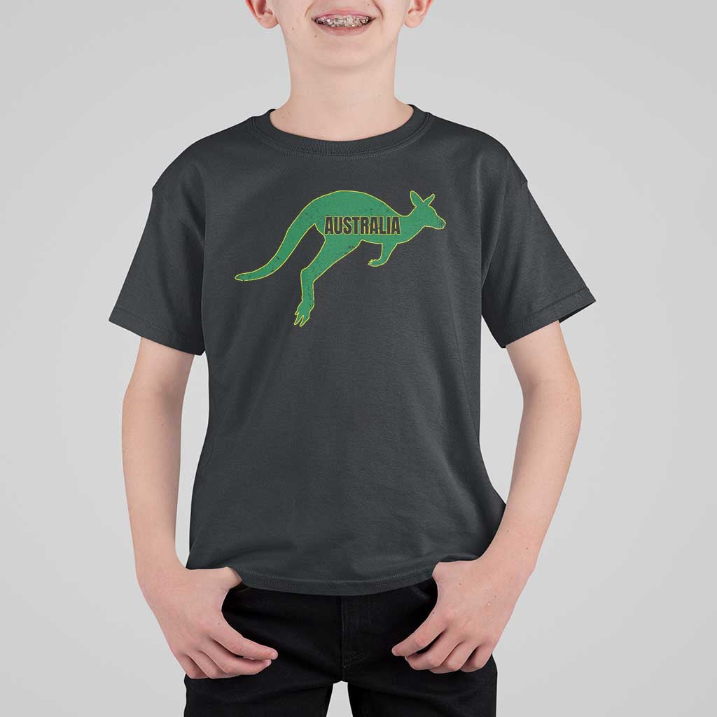 Vintage Kangaroo Australia T Shirt For Kid Patriotic Country Pride Graphic Aussie Roo Kangaroo