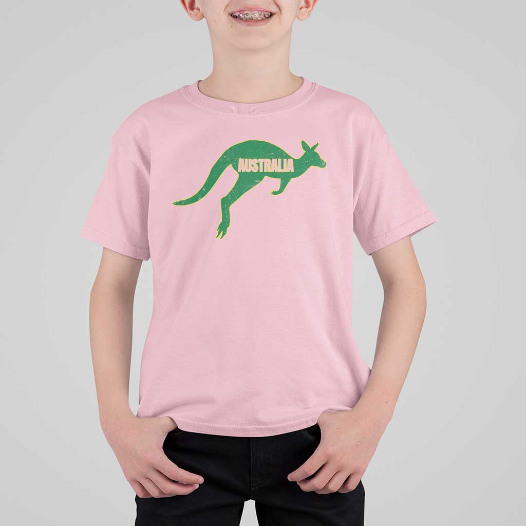 Vintage Kangaroo Australia T Shirt For Kid Patriotic Country Pride Graphic Aussie Roo Kangaroo