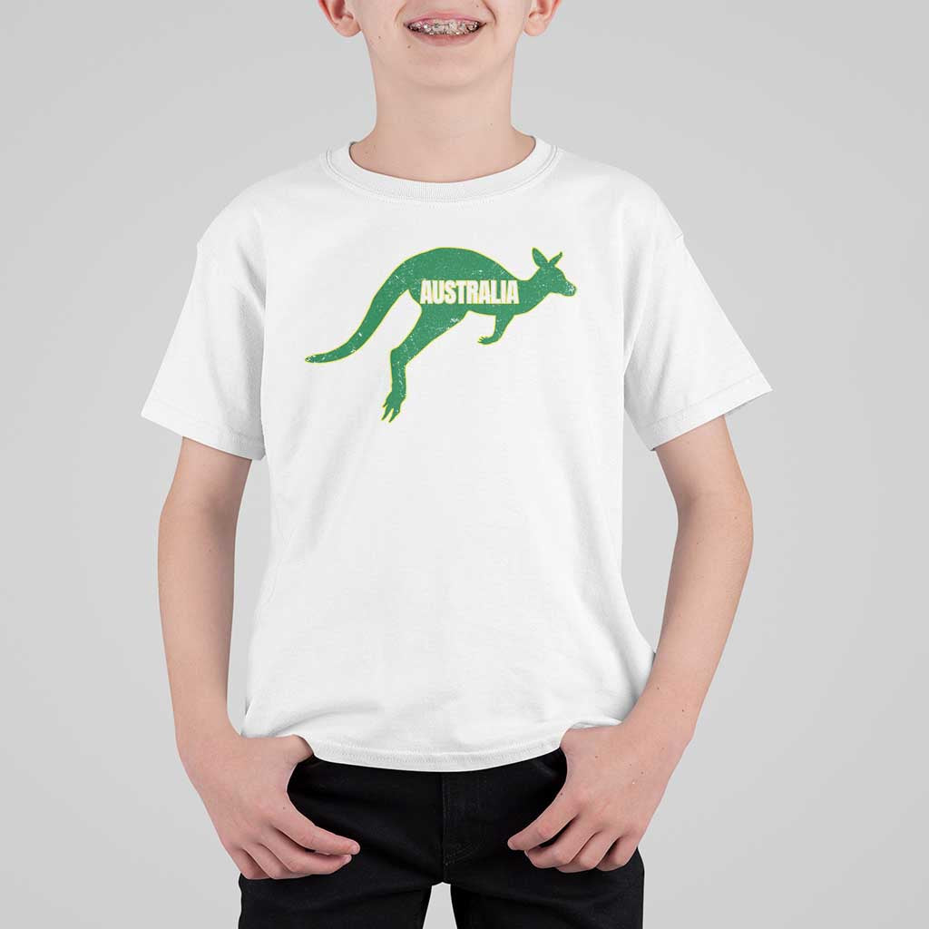 Vintage Kangaroo Australia T Shirt For Kid Patriotic Country Pride Graphic Aussie Roo Kangaroo