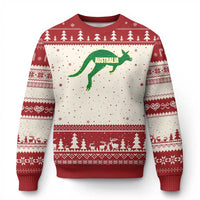Vintage Kangaroo Australia Ugly Christmas Sweater Patriotic Country Pride Graphic Aussie Roo Kangaroo